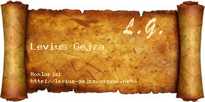Levius Gejza névjegykártya
